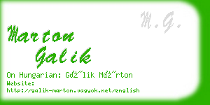 marton galik business card